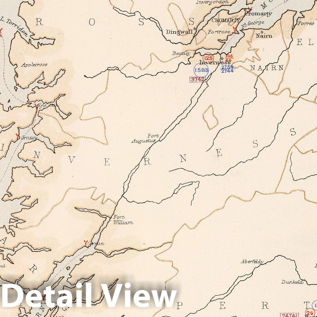 Historic Map : Statistical Atlas - 1881 Scotland to Illustrate the Marine Commercial Position of the Country. - Vintage Wall Art