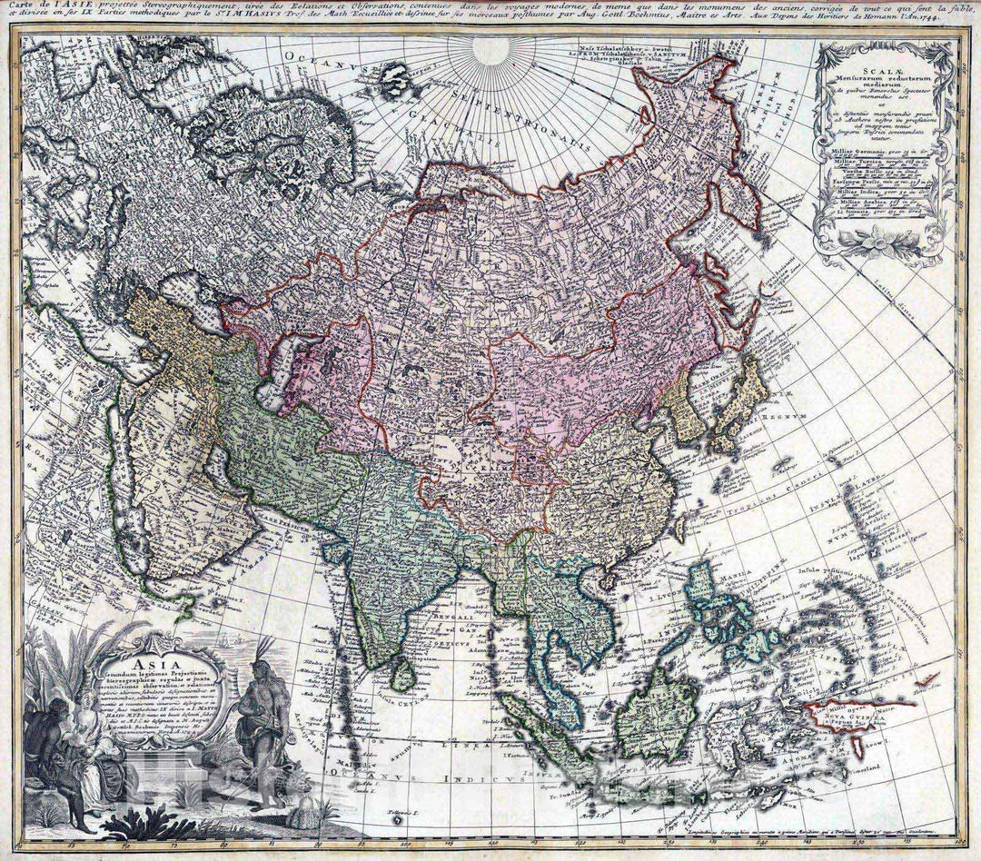 Historic Map : 1744 Asia : Vintage Wall Art