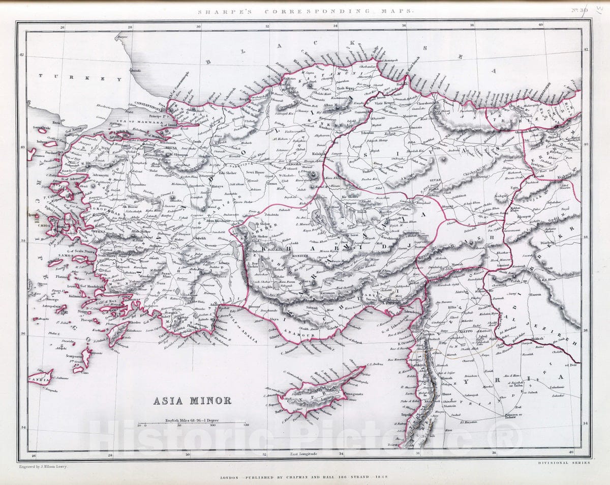 Historic Map : 1848 Asia Minor. - Vintage Wall Art