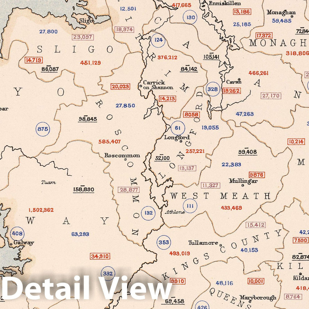 Historic Map : Statistical Atlas - 1881 Ireland to Illustrate the Agricultural Condition of the Country. - Vintage Wall Art