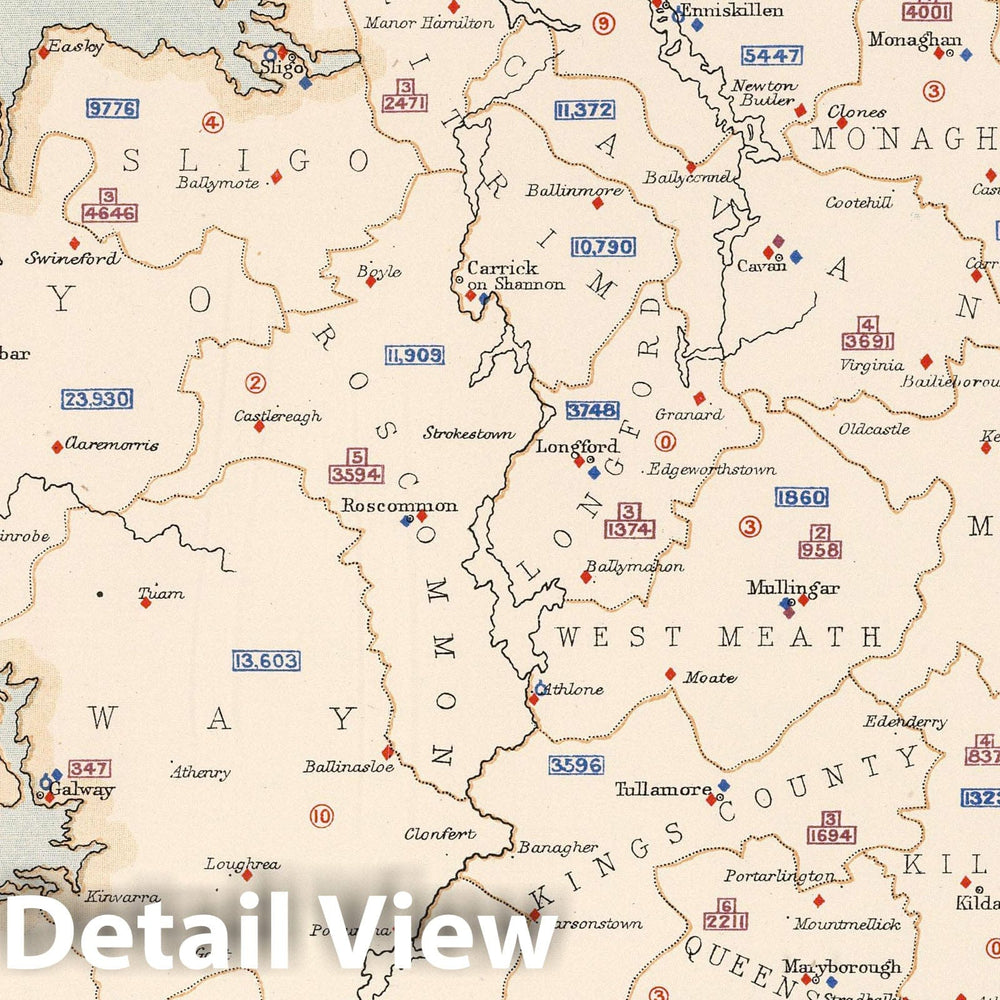 Historic Map : Statistical Atlas - 1881 Ireland to Illustrate the Legal Condition of the Country. - Vintage Wall Art