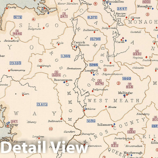 Historic Map : Statistical Atlas - 1881 Ireland to Illustrate the Legal Condition of the Country. - Vintage Wall Art