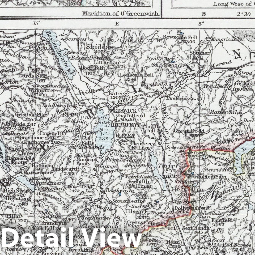 Historic Map : 1906 English Lake District. Environs of London. Channel Islands. - Vintage Wall Art