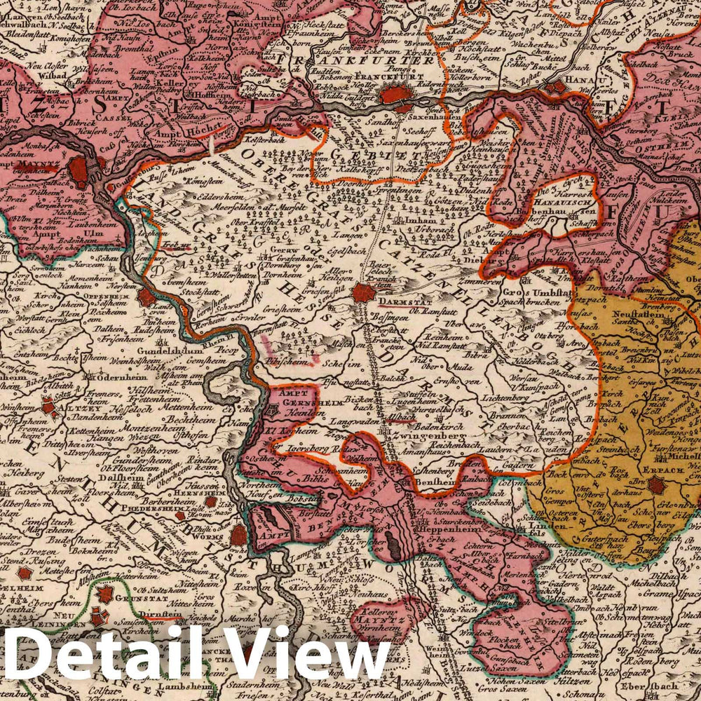 Historic Map : Germany, 1788 Electoratus Moguntinus. , Vintage Wall Art