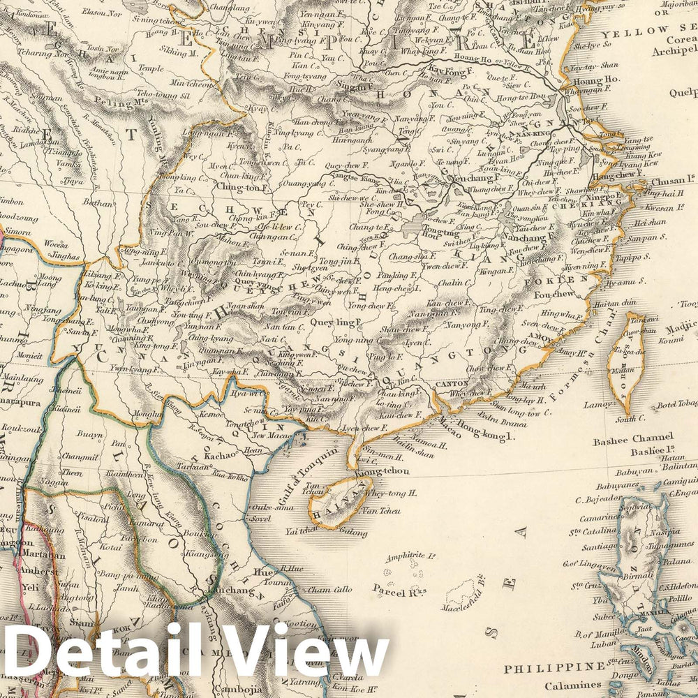 Historic Map : 1849 South Eastern Asia. - Vintage Wall Art