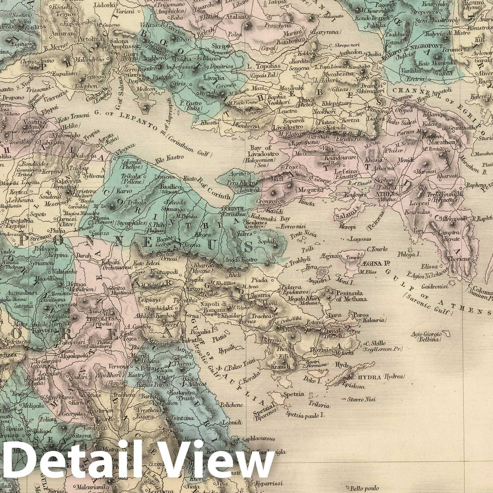 Historic Map : 1854 Greece. - Vintage Wall Art