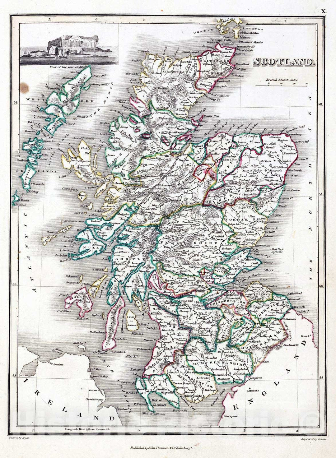 Historic Map : 1824 Scotland - Vintage Wall Art