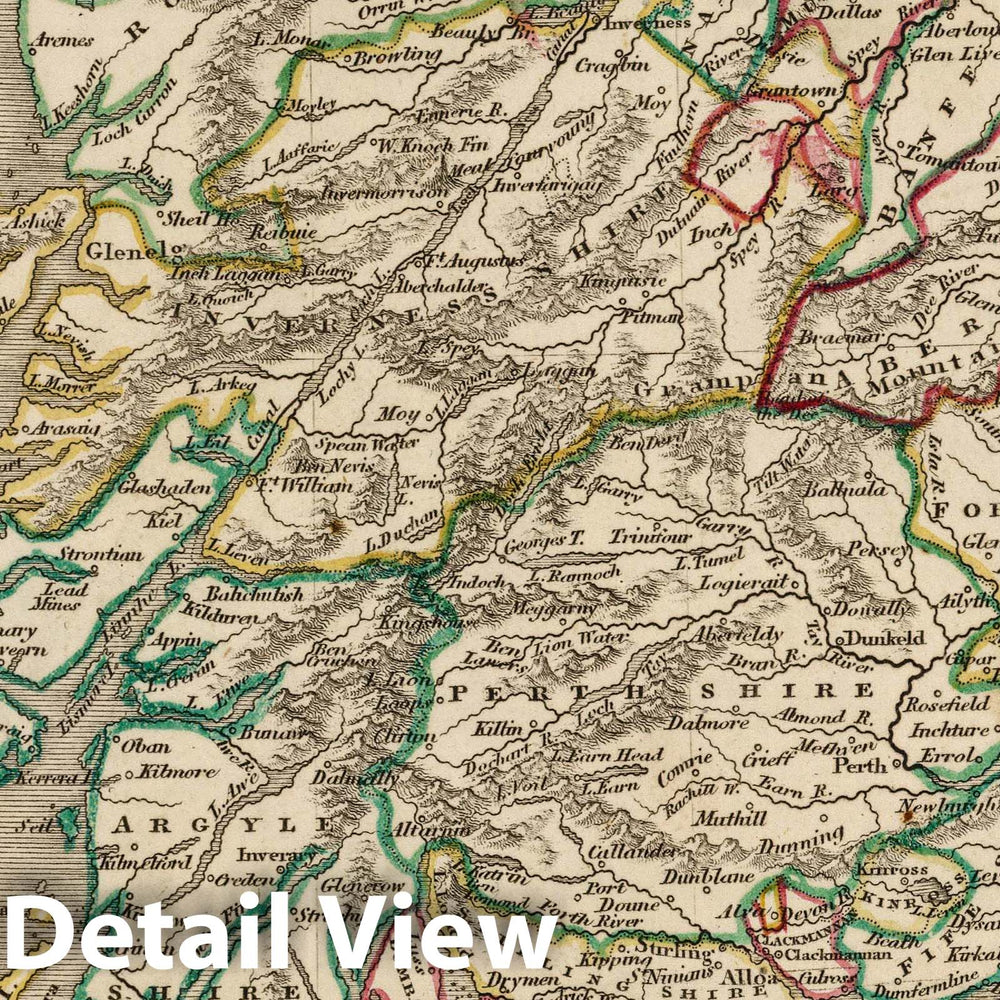 Historic Map : 1824 Scotland - Vintage Wall Art