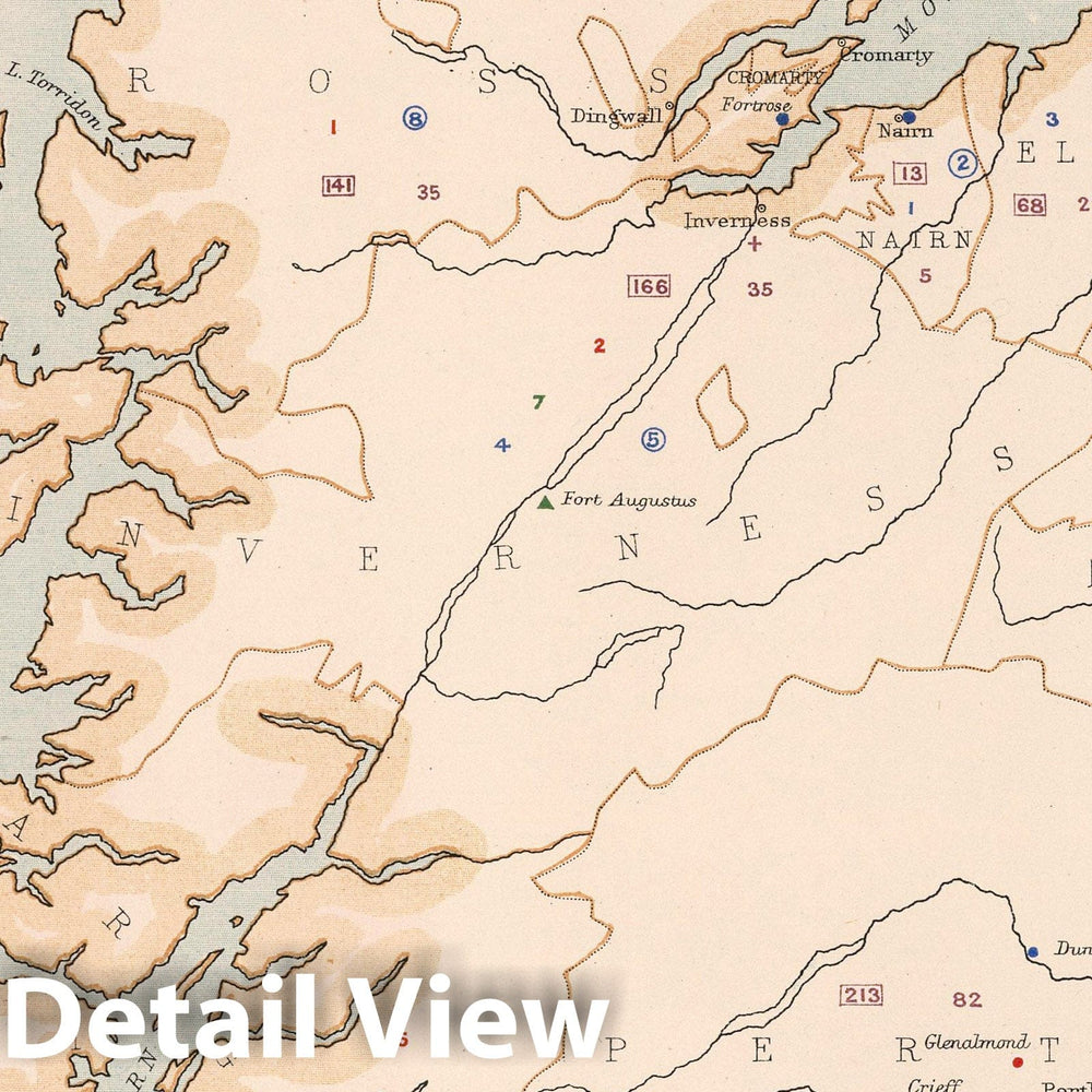 Historic Map : Statistical Atlas - 1881 Scotland to Illustrate the Educational Condition of the People. - Vintage Wall Art