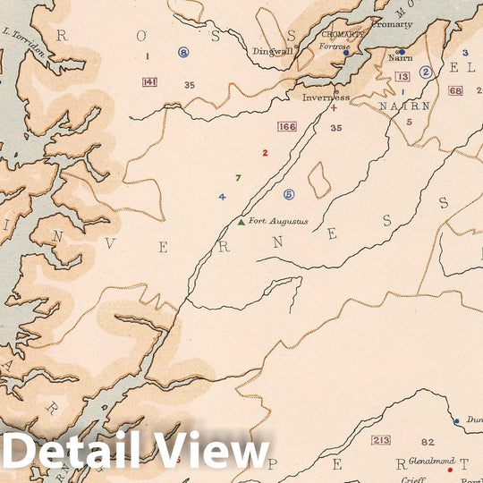 Historic Map : Statistical Atlas - 1881 Scotland to Illustrate the Educational Condition of the People. - Vintage Wall Art