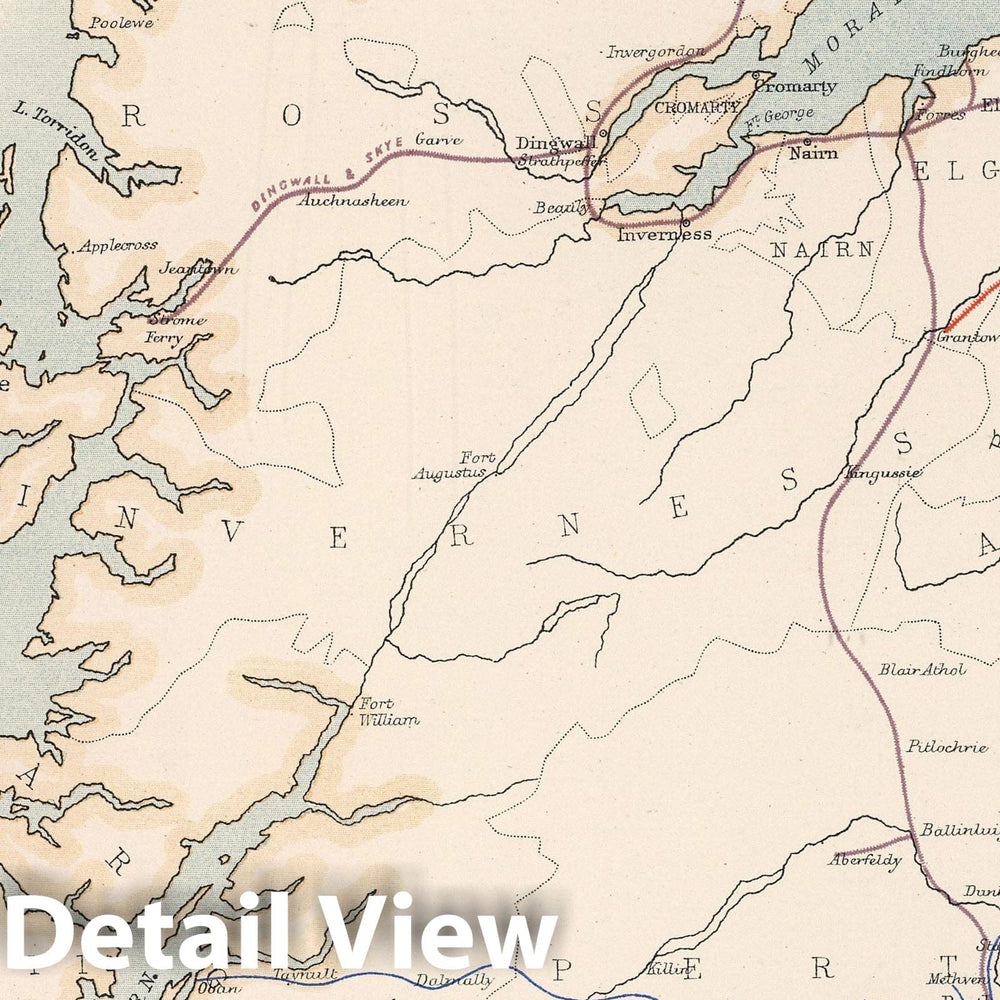 Historic Map : Statistical Atlas - 1881 Scotland to Illustrate the Railway System of the Country. - Vintage Wall Art