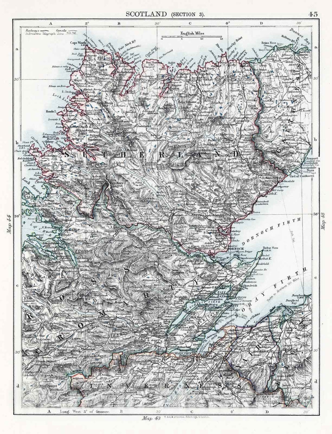 Historic Map : 1906 Scotland (Section 3). - Vintage Wall Art