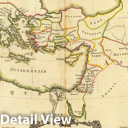 Historic Map : Israel; Palestine , Jerusalem, Mediterranean Region, Eastern Hemisphere 1791 Nouveau Testament, regions, lieux. , Vintage Wall Art