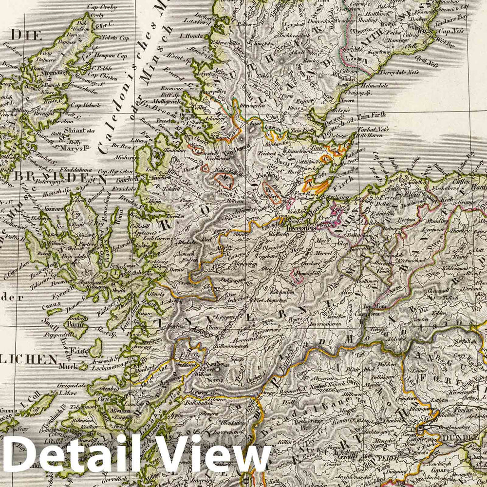 Historic Map : 1853 Scotland. - Vintage Wall Art