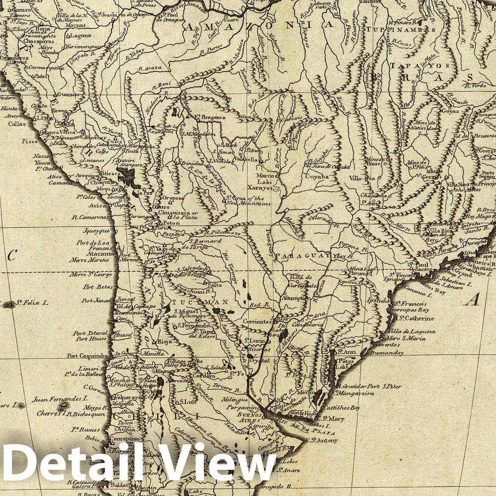 Historic Map : National Atlas - 1796 Map of South America. - Vintage Wall Art