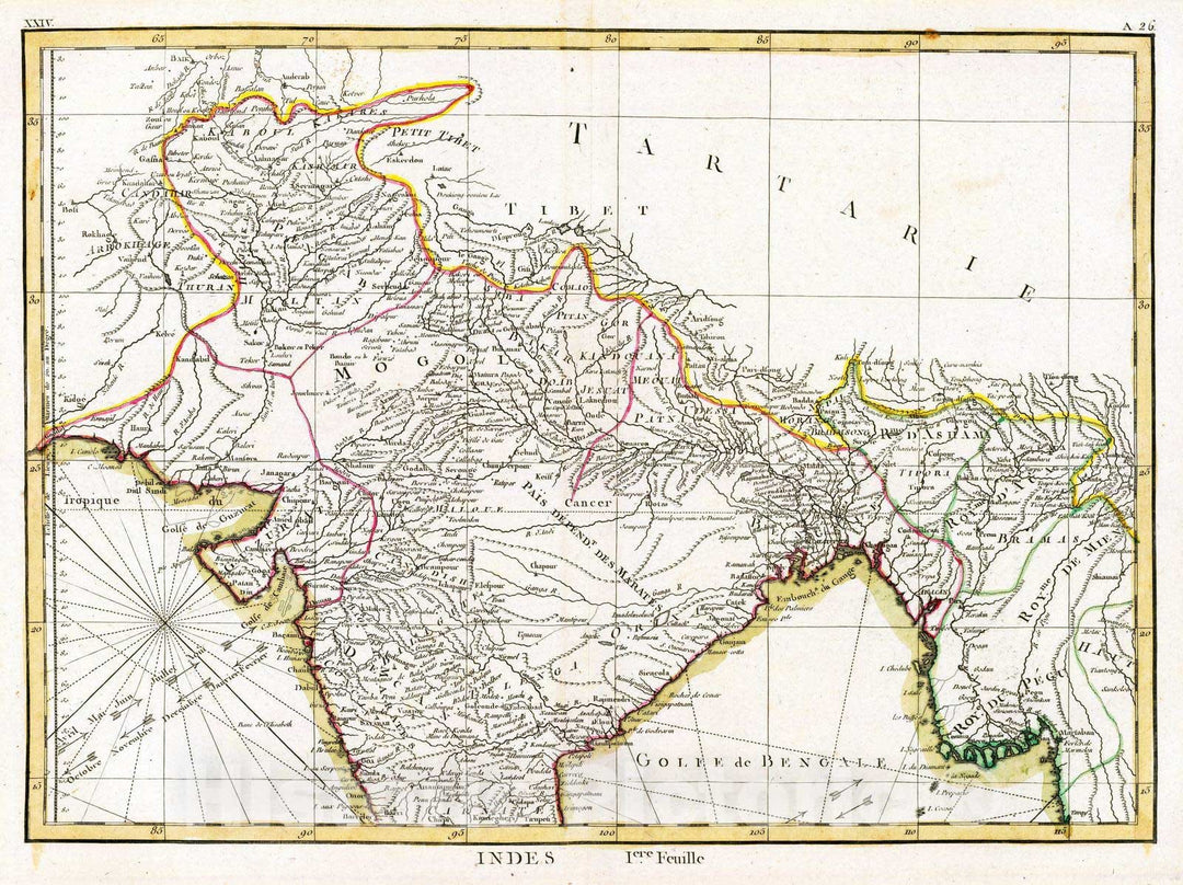 Historic Map : India; Pakistan, South Asia 1771 Indes I. , Vintage Wall Art