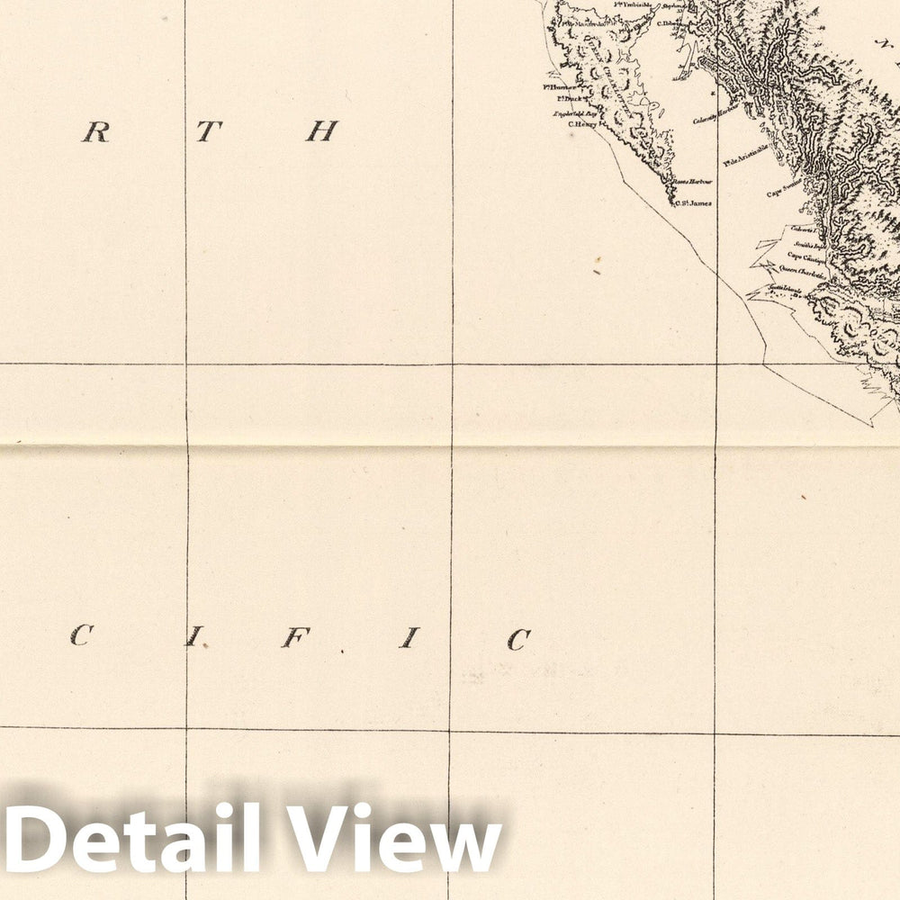 Historic Wall Map : 1798 Vancouver's Coast of Northwest America. - Vintage Wall Art