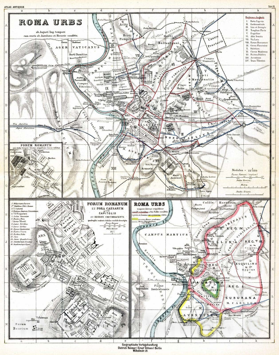 Historic Map : Italy , Rome (Italy), 1903 Roma urbs. , Vintage Wall Art