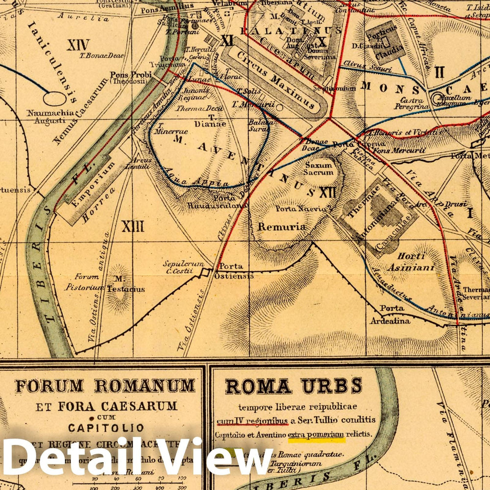 Historic Map : Italy , Rome (Italy), 1903 Roma urbs. , Vintage Wall Art