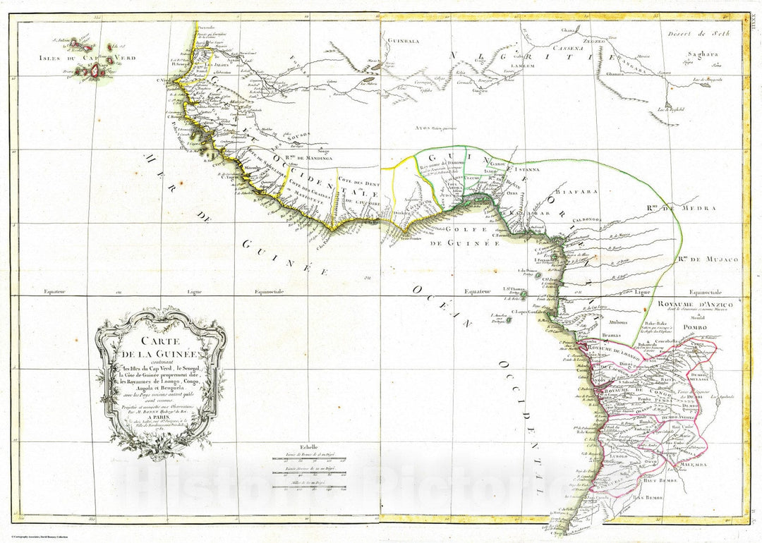 Historic Map : Africa, Central 1781 Composite: La Guinee. , Vintage Wall Art