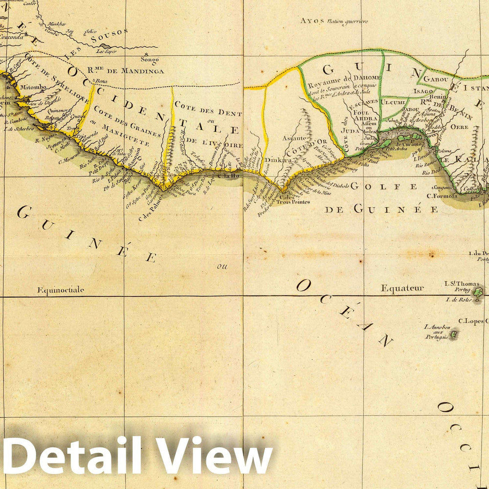 Historic Map : Africa, Central 1781 Composite: La Guinee. , Vintage Wall Art