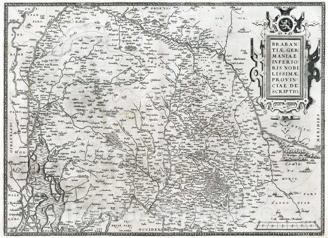 Historic Map : Germany, 1570 (16) Brabantiae, Germaniae Inferioris. , Vintage Wall Art