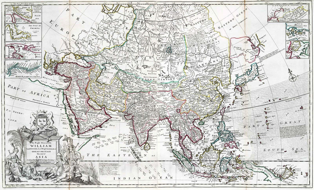 Historic Wall Map : 1732 Asia. - Vintage Wall Art