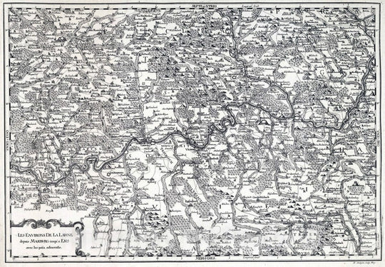 Historic Map : Netherlands, 1788 Les Environs De La Lahne depuis Marburg jusqu'a Ems. , Vintage Wall Art