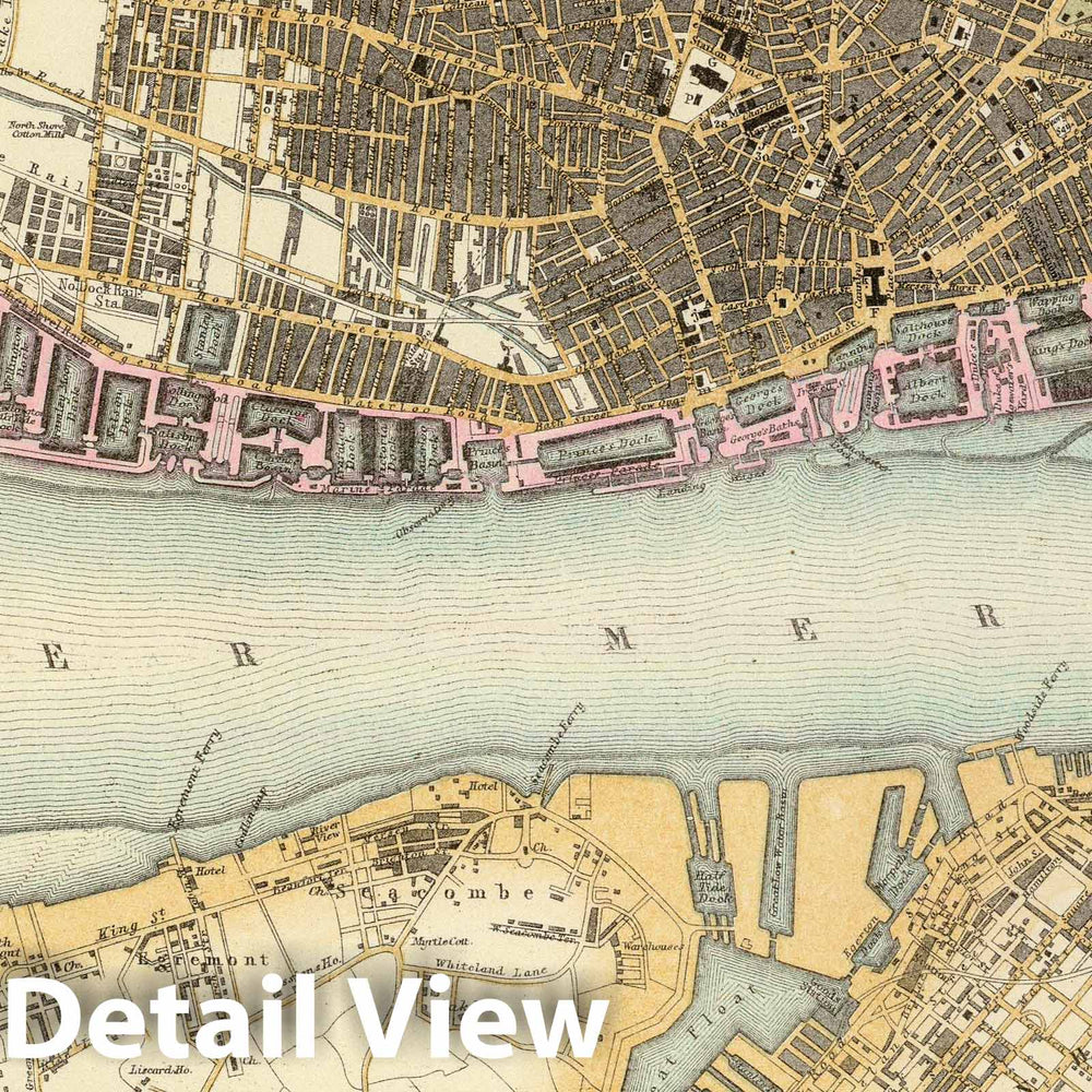 Historic Map : 1872 Ports & Harbours on the North West Coast of England. - Vintage Wall Art