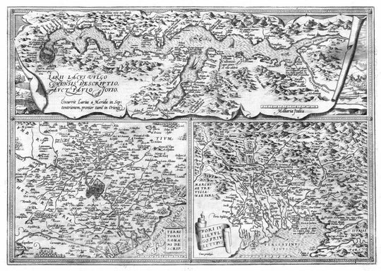 Historic Map : Italy , Rome (Italy), Lake Como, 1570 (35) Larii Lacus (with) Terretorii Romani (with) Fori Iulii. , Vintage Wall Art