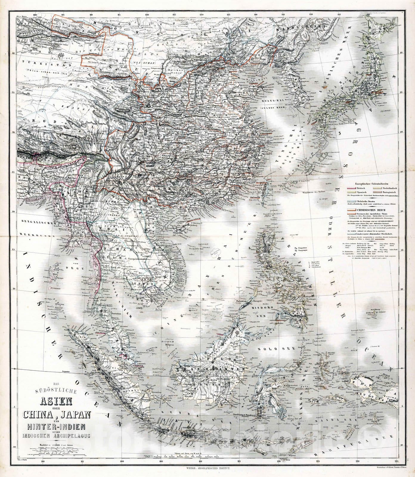 Historic Map : 1879 Southeast Asia, Japan, China, and East Indies. - Vintage Wall Art