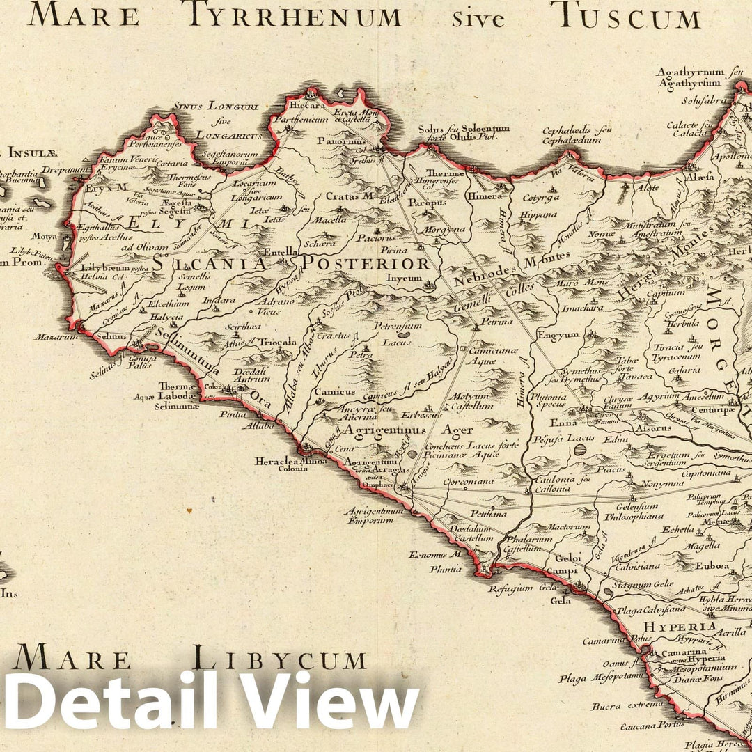 Historic Map : Italy; Malta , Syracuse (Italy), 1714 Siciliae Antiquae quae et Sicania et Trinacria dicta tabula geographica. , Vintage Wall Art