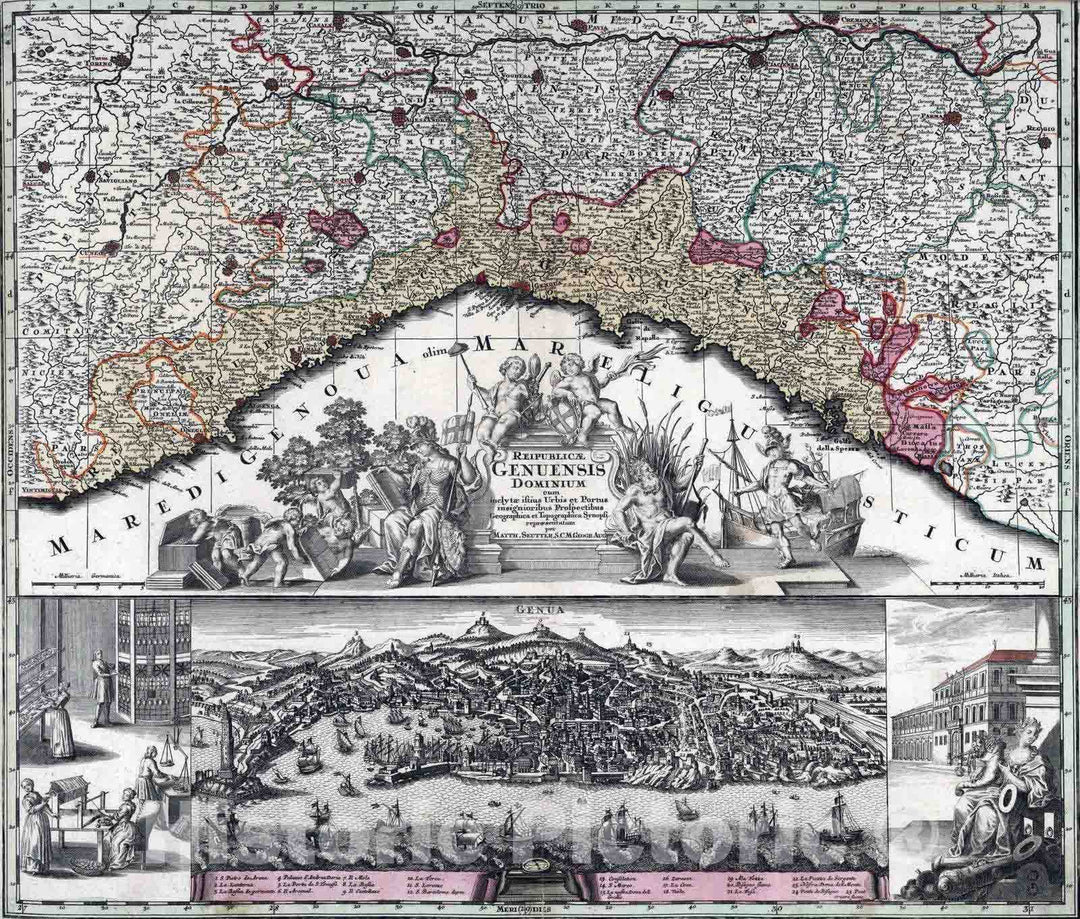 Historic Map : Italy, 1788 Republicae Genuensis Dominium. , Vintage Wall Art