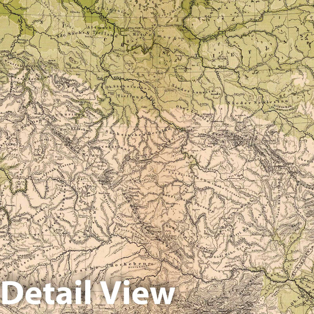 Historic Map : 1886 Germany: Topography and Hydrography. - Vintage Wall Art