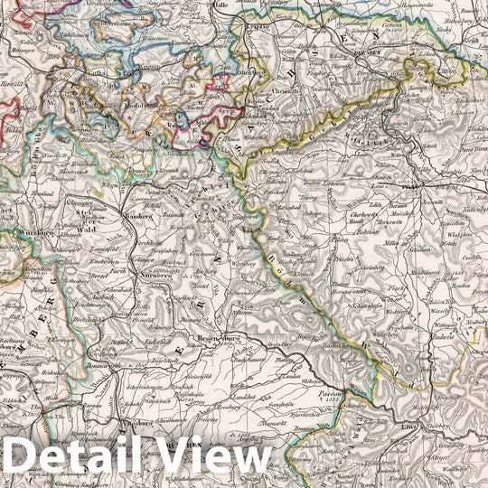 Historic Wall Map : Germany, 1854 Reisekarte von Deutschland , Vintage Wall Art