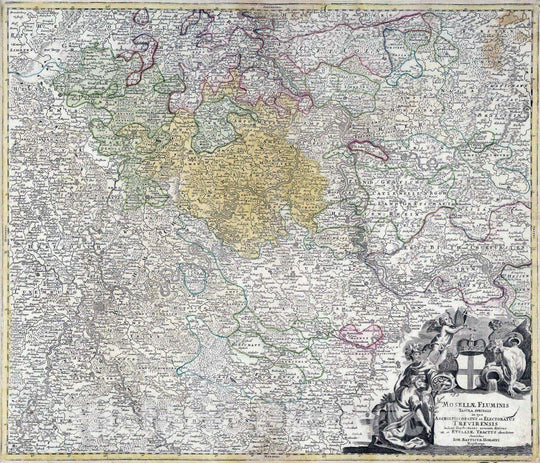 Historic Wall Map : Germany, 1788 Mosellae Fluminis, Archiepiscopatus et Electoratus Trevirensis. , Vintage Wall Art