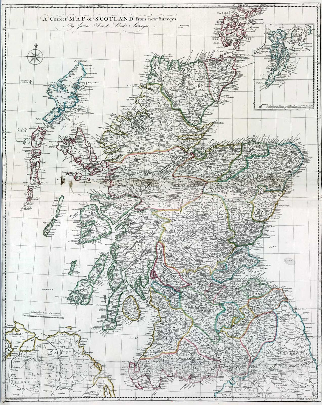 Historic Wall Map : 1755 Scotland. - Vintage Wall Art