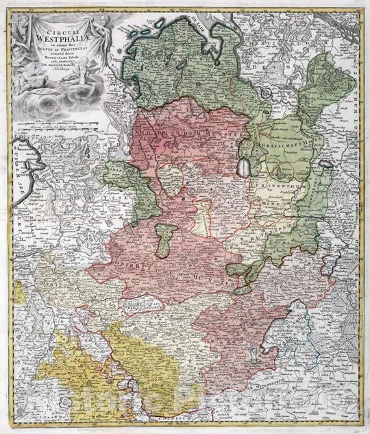 Historic Map : Westphalia , Germany 1752 Circuli Westphaliae. , Vintage Wall Art