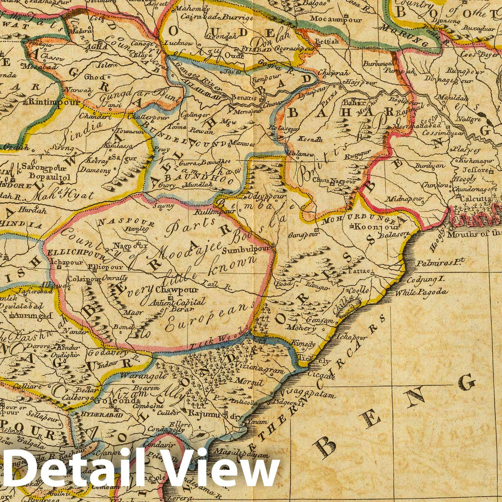 Historic Map : 1814 Map of Hindostan or India. - Vintage Wall Art