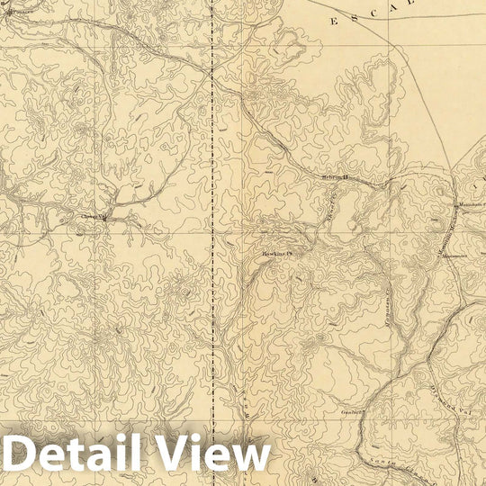 Historic Map : Geologic Atlas - 1882 Geologic Map Showing The South-Western Portion Of The Mesozoic Terraces. - Vintage Wall Art