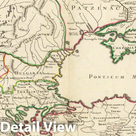 Historic Map : Greece; Turkey, Byzantine Empire, Asia; Europe 1715 Imperii Orientalis et Circumjacentium Regionum. , Vintage Wall Art