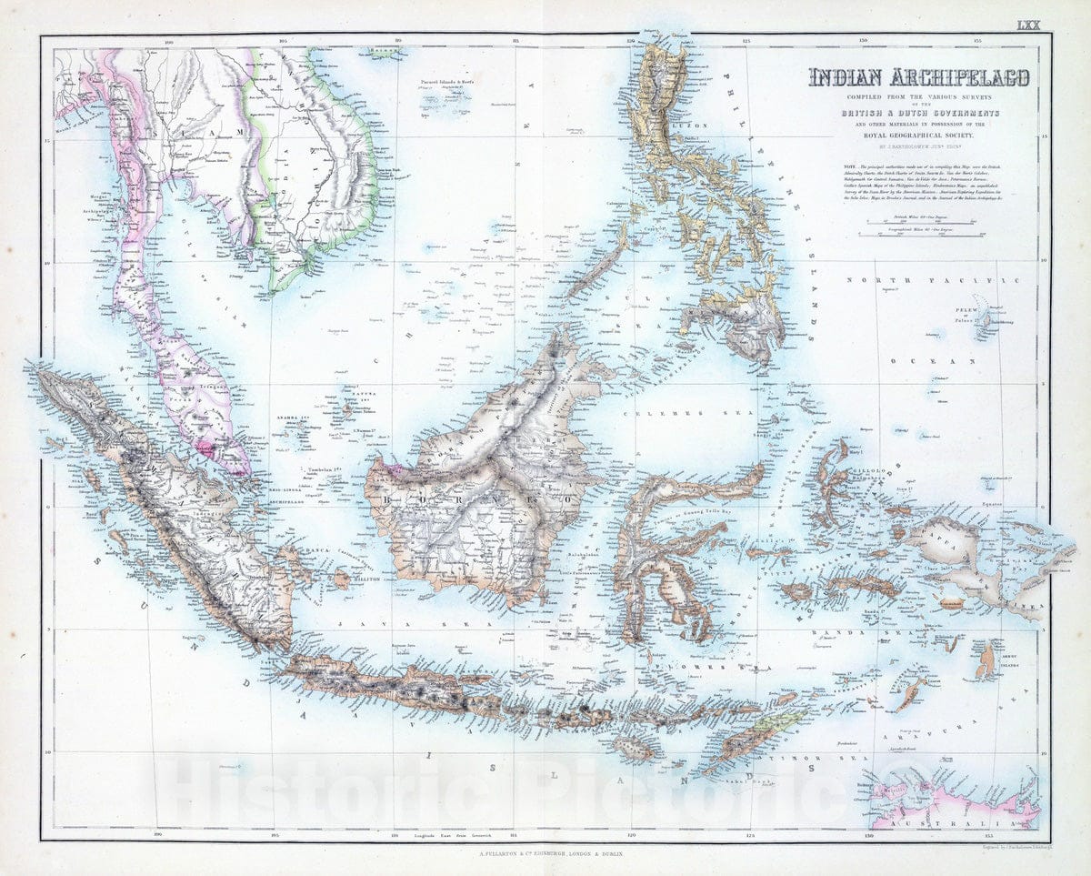 Historic Map : 1872 Indian Archipelago. - Vintage Wall Art