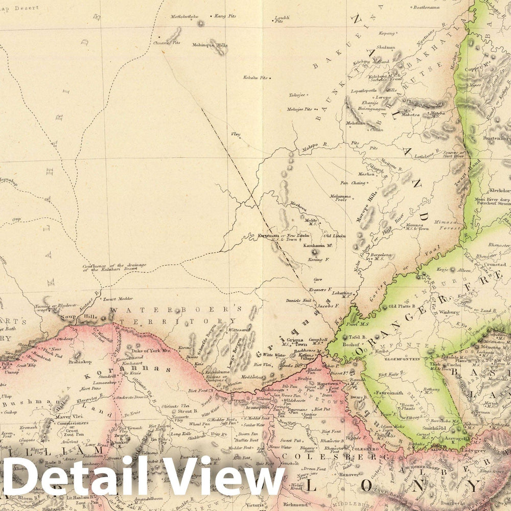 Historic Map : 1872 South Africa. - Vintage Wall Art