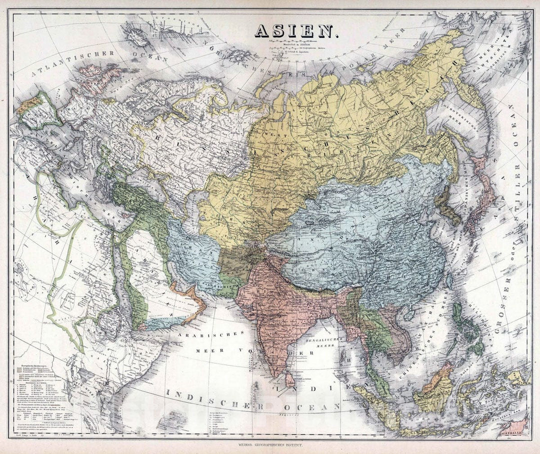 Historic Map : 1886 Asia. v4 - Vintage Wall Art