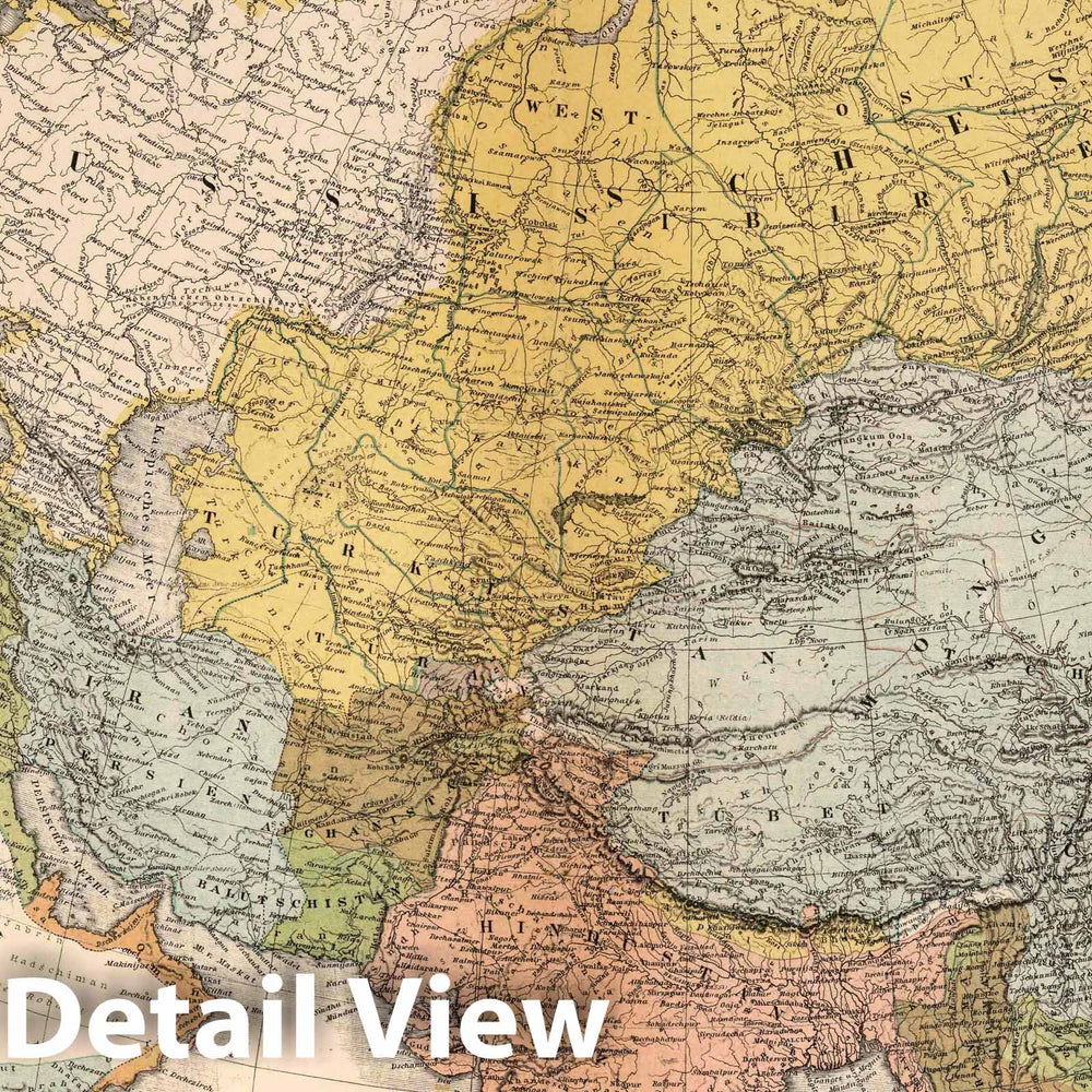 Historic Map : 1886 Asia. v4 - Vintage Wall Art