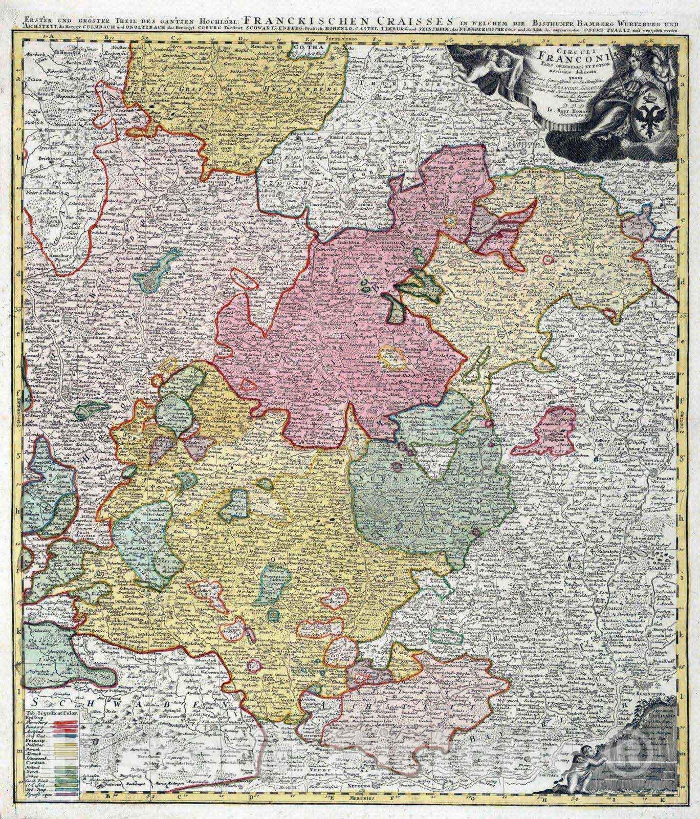 Historic Map : Germany, 1752 Circuli Franconiae. , Vintage Wall Art