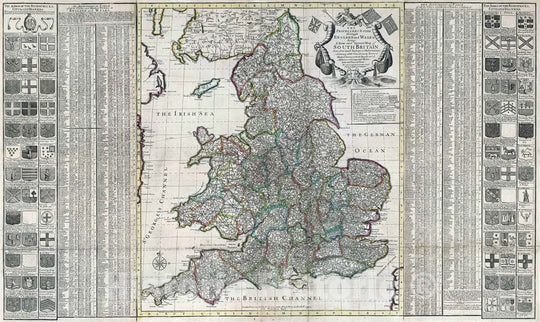 Historic Map : 1745 The Travellers Guide thorough England and Wales. - Vintage Wall Art