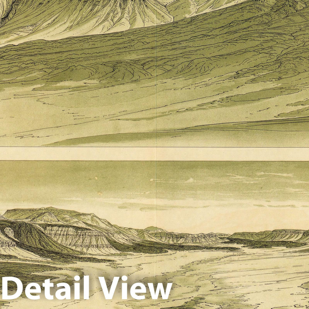 Historic Map : Geologic Atlas - 1882 Looking up the Toroweap from Vulcan's Throne. - Vintage Wall Art