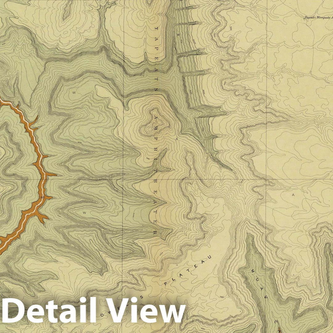 Historic Map : Geologic Atlas - 1882 Geologic Map Of The Southern Part Of The Kaibab Plateau. [Part I. North-Western Sheet.] - Vintage Wall Art