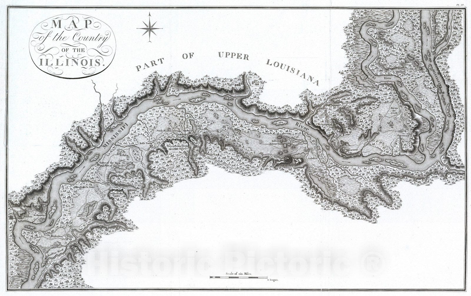 Historic Map : National Atlas - 1796 Map of the Country Of The Illinois. - Vintage Wall Art